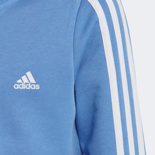 Blusa Moleton Infantil Adidas Essentials 3-Stripes Full-Zip Feminina