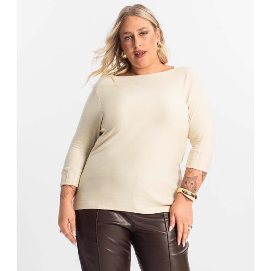 Blusa Plus Size Manga 3/4 Secret Glam