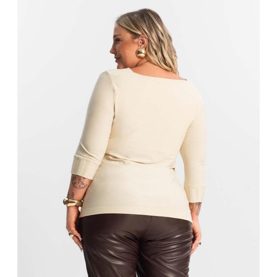Blusa Plus Size Manga 3/4 Secret Glam