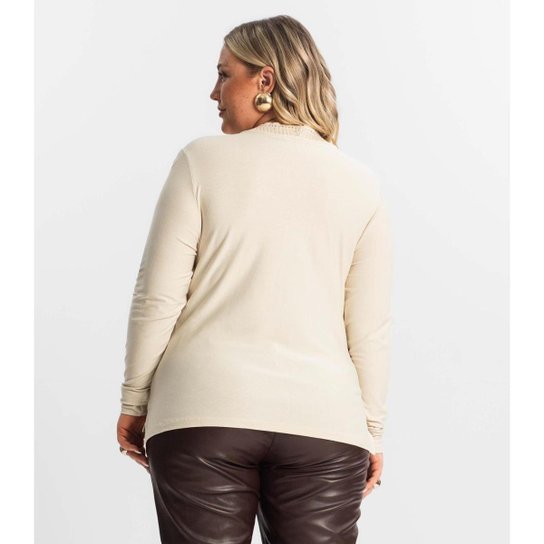 Blusa Plus Size Manga Longa Feminina Secret Glam