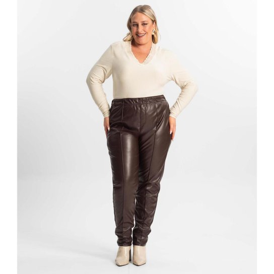 Blusa Plus Size Manga Longa Feminina Secret Glam