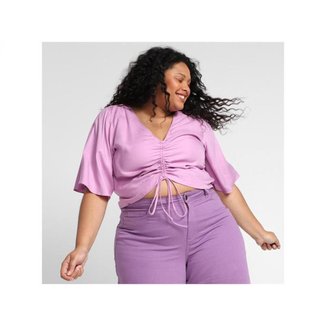 Blusa Vista   Manga Ampla Canaleta