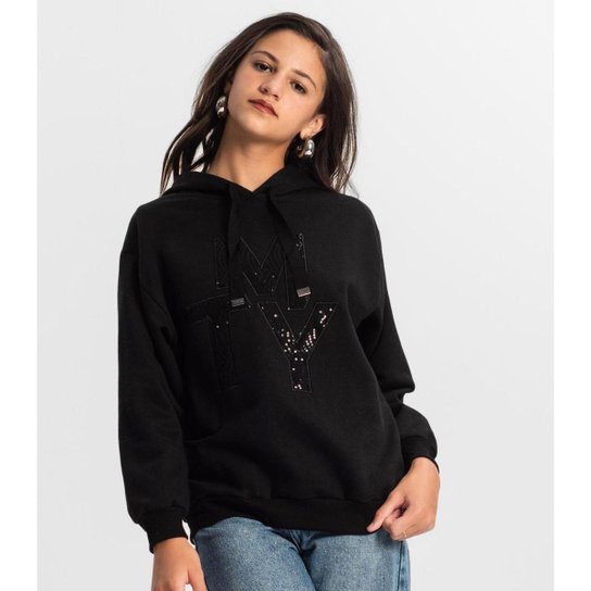 Blusão Juvenil Minty Com Capuz Feminino