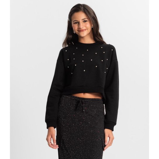 Blusão Juvenil Minty Em Moletom Feminino