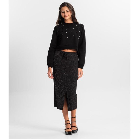 Blusão Juvenil Minty Em Moletom Feminino