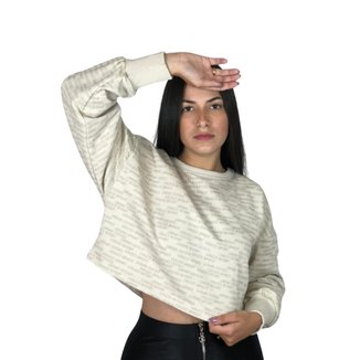 Blusão Moletom Estampado Colcci Feminino P Bege