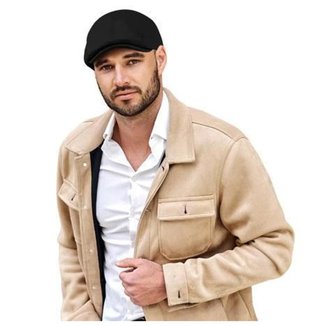 Boina Masculino Estilo de Lã Italiano  Elegante Outono Inverno 55 cm