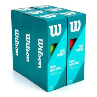 BOLA DE BEACH TENNIS WILSON TOUR PREMIER COM 6 TUBOS