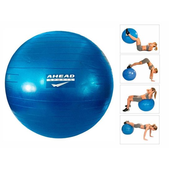 Bola de Ginástica 65cm Pilates Yoga Ahead Sports Azul