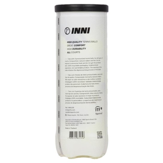 Bola de Tênis Inni Championship Pack com 6 Tubos