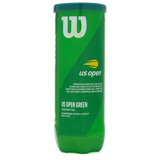 BOLA DE TÊNIS WILSON US OPEN GREEN ESTAGIO 1 TUBO COM 03 BOLAS