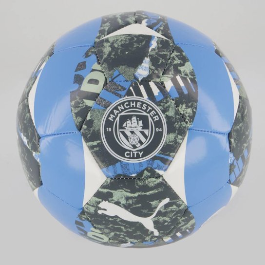 Bola Puma Manchester City Prematch Campo Azul e Preta