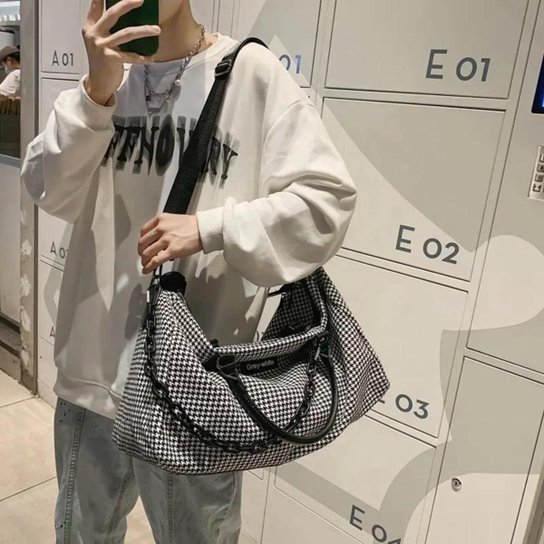 Bolsa Academia Xadrez Grande Espaçosa Confortável Impermeável