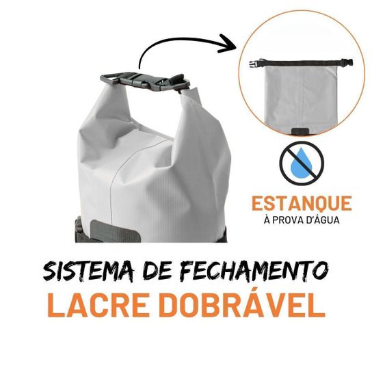 Bolsa Mochila Bike Moto Impermeável Cinza 15 Litros Sleck