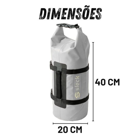 Bolsa Mochila Bike Moto Impermeável Cinza 15 Litros Sleck