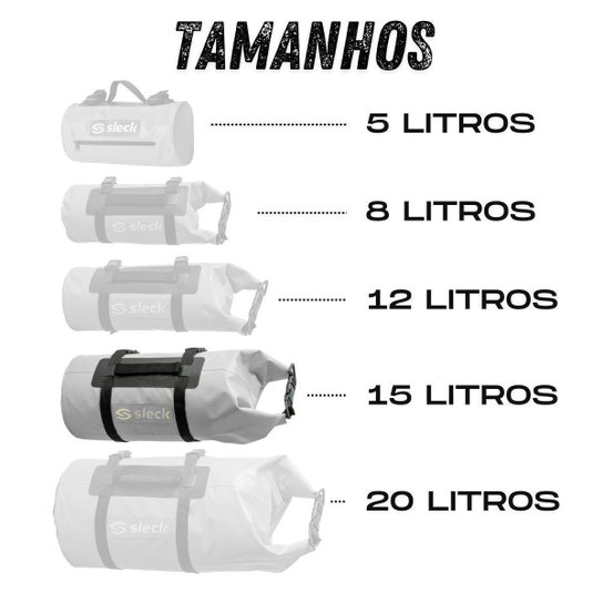 Bolsa Mochila Bike Moto Impermeável Cinza 15 Litros Sleck