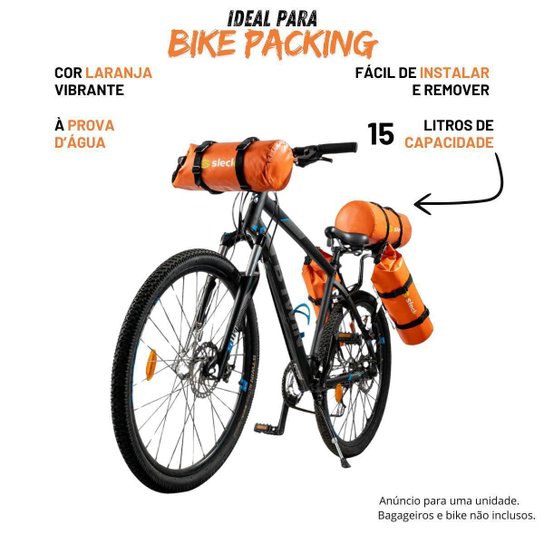 Bolsa Sleck Bike Moto Impermeável Laranja 15 Litros