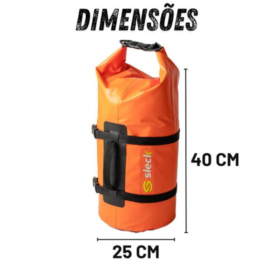 Bolsa Sleck Impermeável Bike Moto Laranja 20l