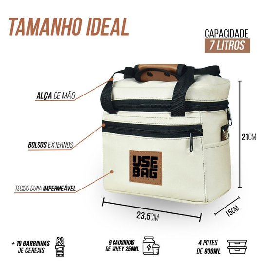 Bolsa Térmica Fitness Porta Marmita Lancheira Dieta Marmiteira Trabalho Escola Alça Viagem