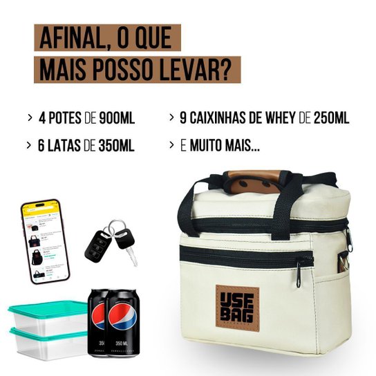 Bolsa Térmica Fitness Porta Marmita Lancheira Dieta Marmiteira Trabalho Escola Alça Viagem