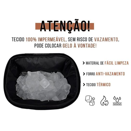 Bolsa Térmica Vinho Grande Couro Impermeável Bebidas Alça de Ombro