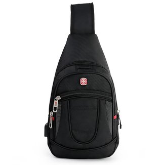 Bolsa Transversal Executiva Crosswave USB Shouder Bag Resistente Impermeável Masculina Antifurto