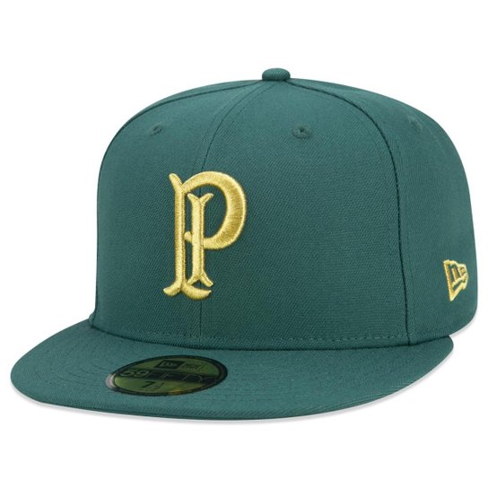 BONÉ 59FIFTY ABA RETA FUTEBOL PALMEIRAS ABA RETA FITTED VERDE NEW ERA FECHADO