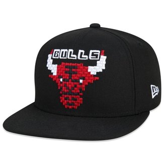 BONE 9FIFTY ORIGINAL FIT SNAPBACK NBA CHICAGO BULLS TECNOLOGIC ABA RETA PRETO PRETO NEW ERA