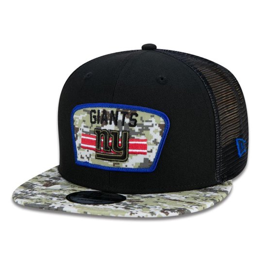 Boné 9Fifty Trucker New York Giants Salute To Service NFL Snapback Aba Reta New Era Masculino