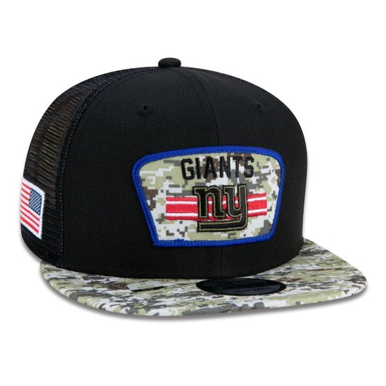 Boné 9Fifty Trucker New York Giants Salute To Service NFL Snapback Aba Reta New Era Masculino