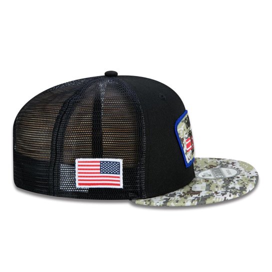 Boné 9Fifty Trucker New York Giants Salute To Service NFL Snapback Aba Reta New Era Masculino