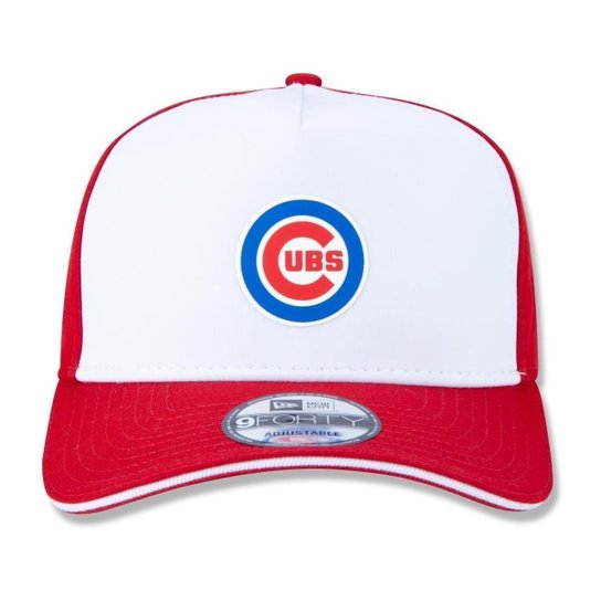 BONE 9FORTY A-FRAME SNAPBACK ABA CURVA MLB CHICAGO CUBS SOCCER STYLE BRANCO/VERMELHO NEW ERA