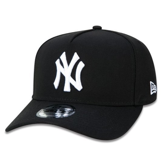 BONE 9FORTY A-FRAME SNAPBACK ABA CURVA MLB NEW YORK YANKEES ABA CURVA SNAPBACK PRETO NEW ERA
