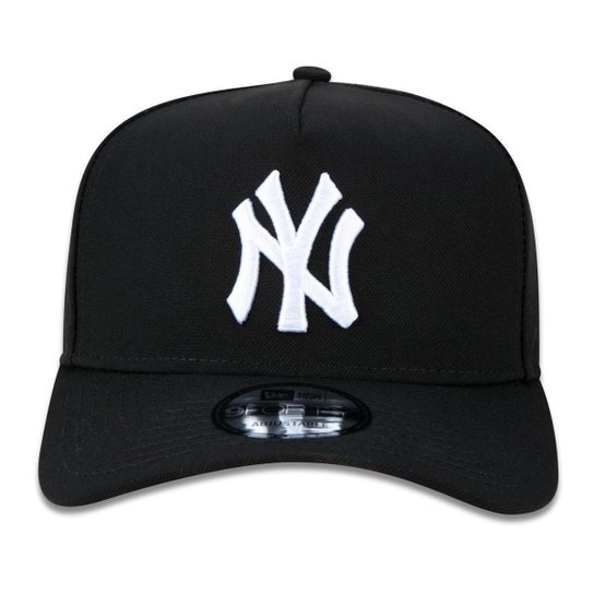 BONE 9FORTY A-FRAME SNAPBACK ABA CURVA MLB NEW YORK YANKEES ABA CURVA SNAPBACK PRETO NEW ERA