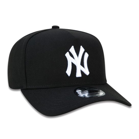BONE 9FORTY A-FRAME SNAPBACK ABA CURVA MLB NEW YORK YANKEES ABA CURVA SNAPBACK PRETO NEW ERA