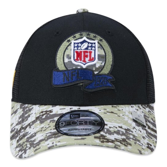 Boné 9Forty NFL Shield Salute To Service 2022 Trucker Aba Curva Snapback New Era Masculino