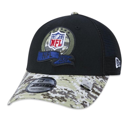 Boné 9Forty NFL Shield Salute To Service 2022 Trucker Aba Curva Snapback New Era Masculino