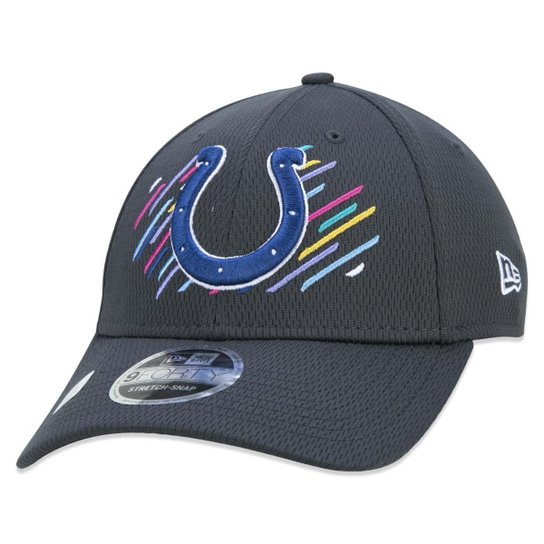 BONE 9FORTY STRETCH SNAP INDIANAPOLIS COLTS CRUCIAL CATCH ABA CURVA PRETO CHUMBO NEW ERA