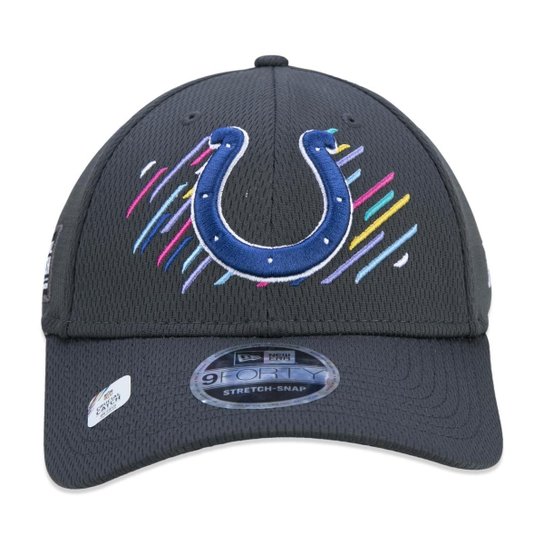 BONE 9FORTY STRETCH SNAP INDIANAPOLIS COLTS CRUCIAL CATCH ABA CURVA PRETO CHUMBO NEW ERA