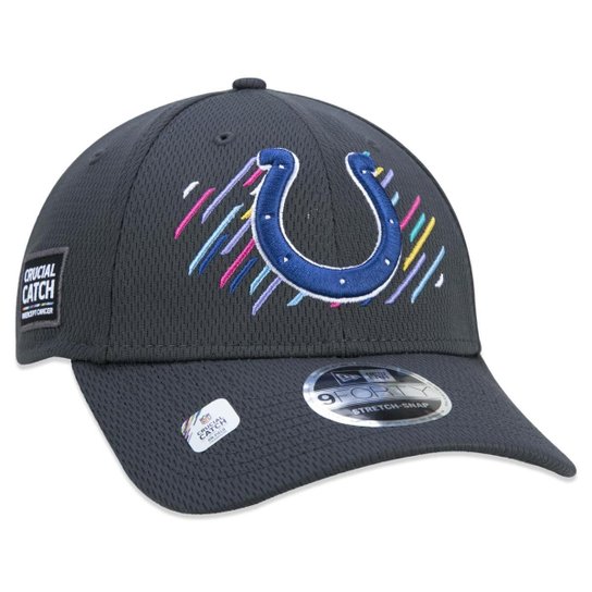 BONE 9FORTY STRETCH SNAP INDIANAPOLIS COLTS CRUCIAL CATCH ABA CURVA PRETO CHUMBO NEW ERA