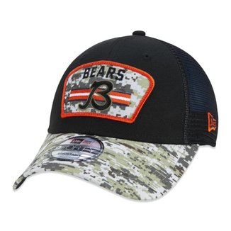 Boné 9Forty Trucker Chicago Bears Salute To Service NFL Snapback Aba Curva New Era Masculino