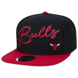 Boné New Era 9fifty Original Fit NBA Chicago Bulls Core Aba Reta Aba Reta Snapback Preto