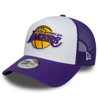 Boné New Era  9FORTY A-Frame Trucker NBA Los Angeles Lakers Side Patch