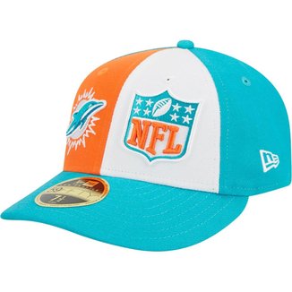 Boné New Era Miami Dolphinssideli Aba Curva Fechado 59Fifty Fitted Low Profile 2023 Masculino