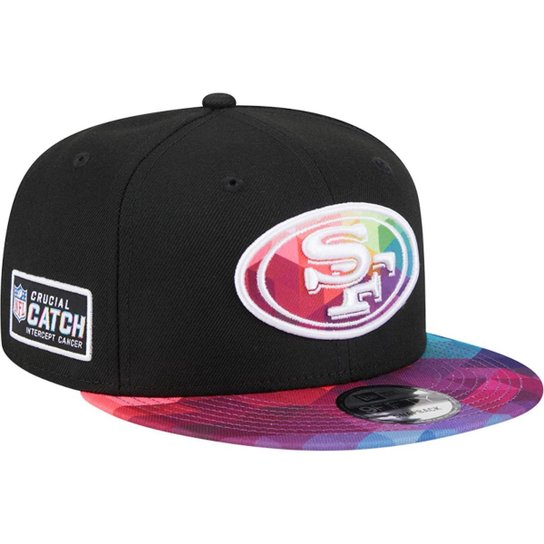 Boné New Era NFL San Francisco 49ers Aba Reta Fechado 9FIFTY Crucial Catch 2023