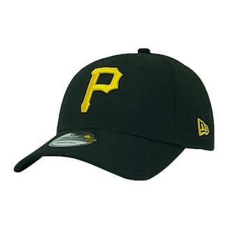 Boné New Era Pittsburgh Pirates Aba Curva Preto Snapback 9FORTY Team Color
