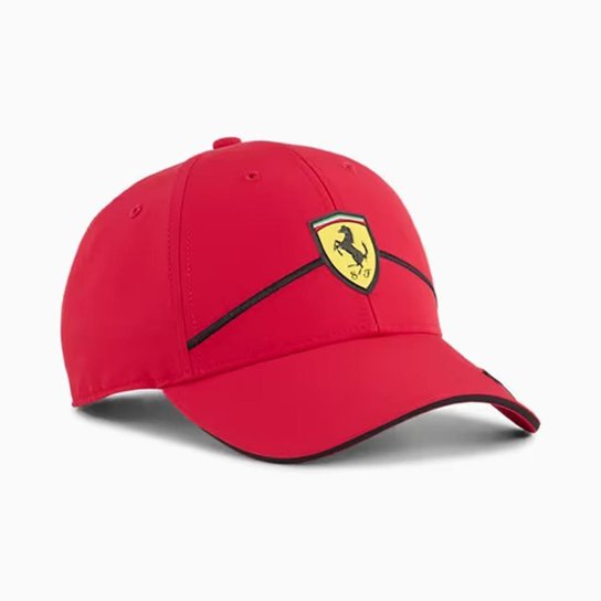 Boné Puma Ferrari Race Baseball Aba Curva Ajustável Vermelho