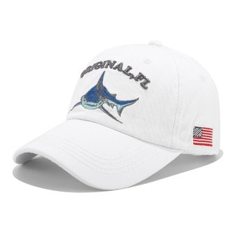 Boné Vintage Tubarão Bandeira Estados Unidos Retro pescaria