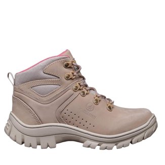 Bota Arizon Couro Feminina Bico de Pvc Palmilha Anatômica