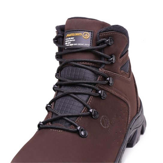 Bota Arizon Couro Masculina Bico de Pvc Palmilha Anatômica